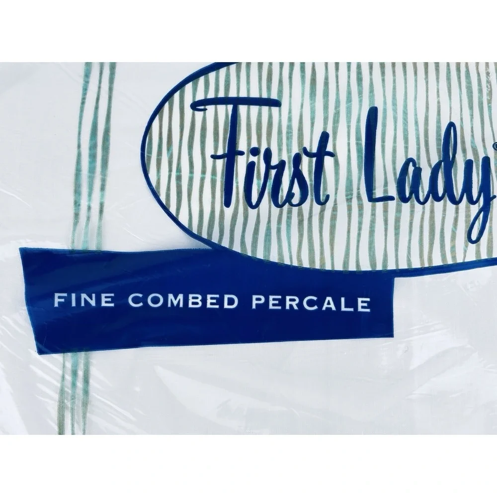 First Lady Fine Combed‎ Percale Twin Bed Flat Sheet 72 x108 White Vintage